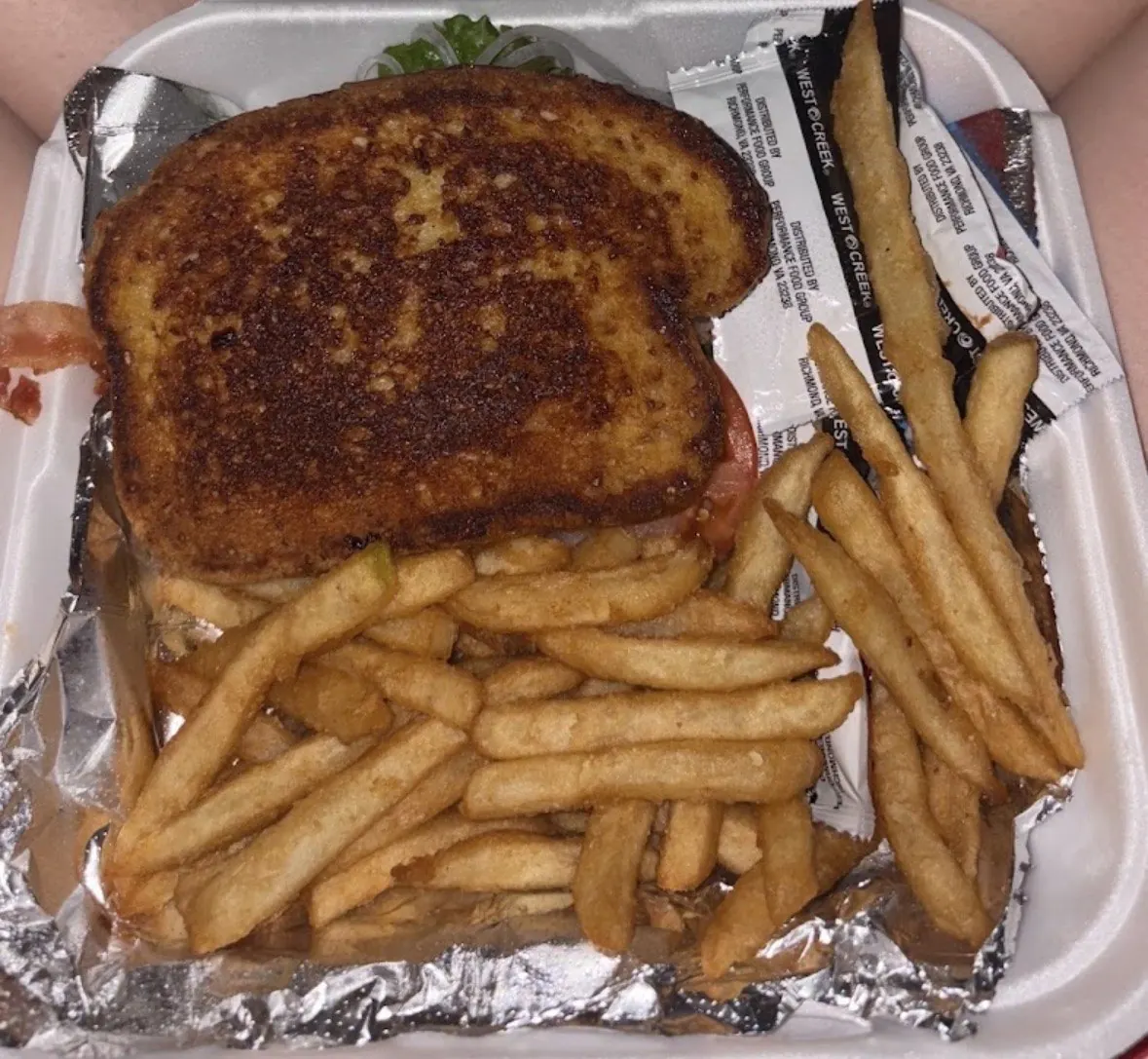 Sandwich and fries