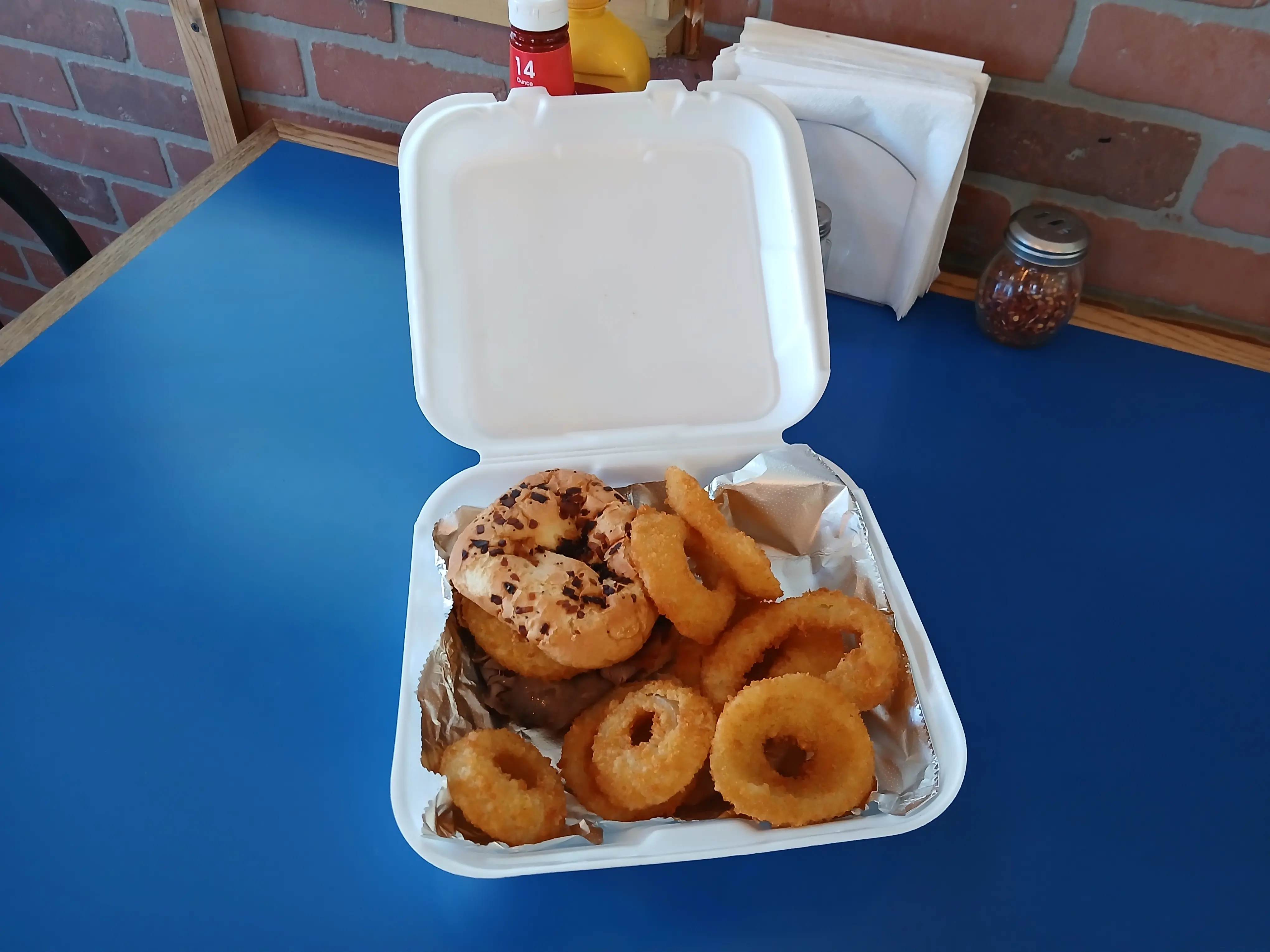 Picture of the Western Beef & Cheddar on a blue table